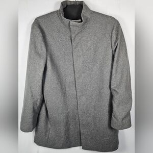 CALVIN KLEIN Overcoat Mens Size 48R Gray Mayden SLIM FIT Wool Blend